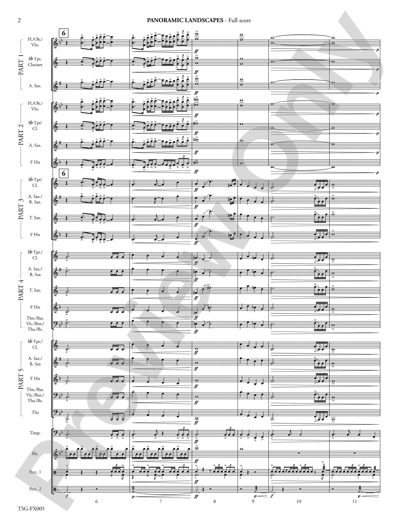 Panoramic Landscapes: Flexible Band/String Ensemble Score & Parts