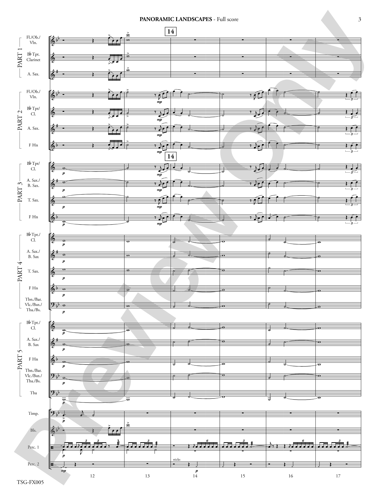 Panoramic Landscapes: Flexible Band/String Ensemble Score & Parts