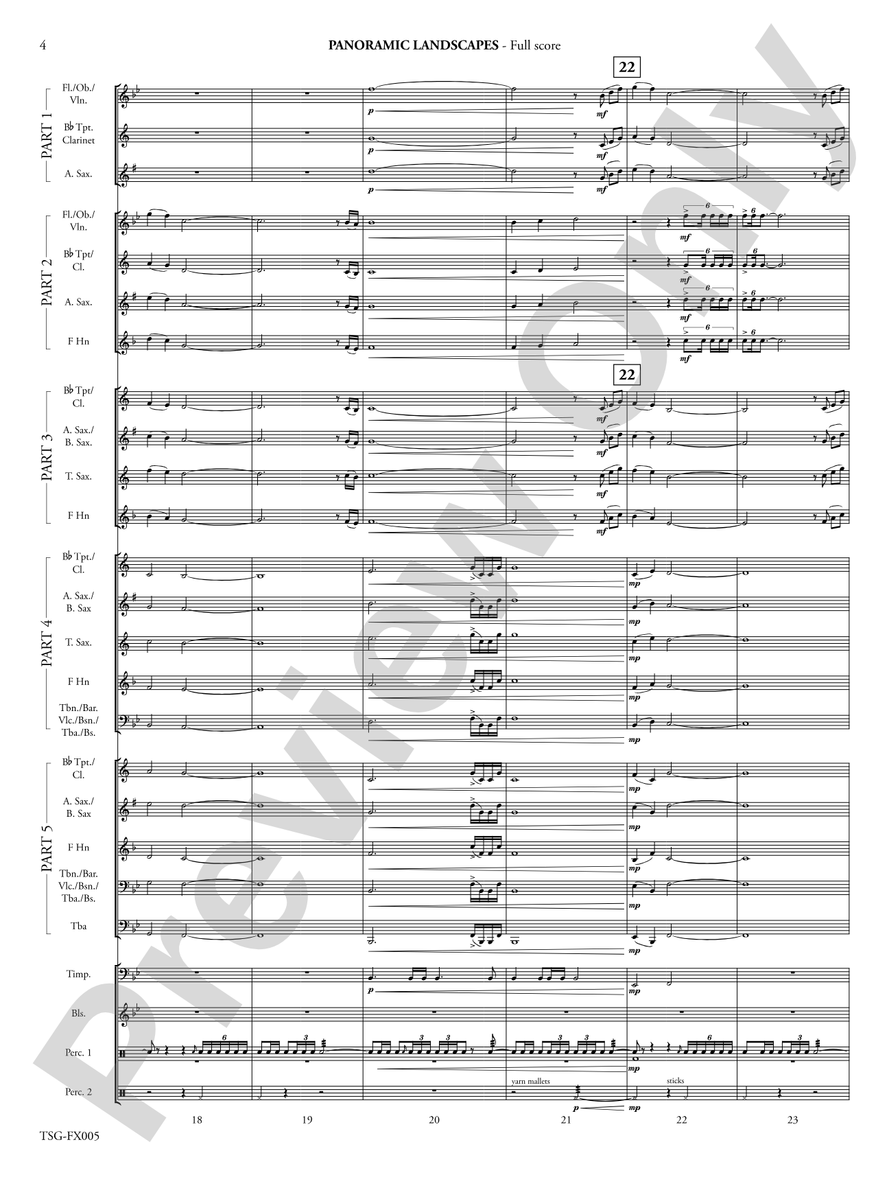 Panoramic Landscapes: Flexible Band/String Ensemble Score & Parts