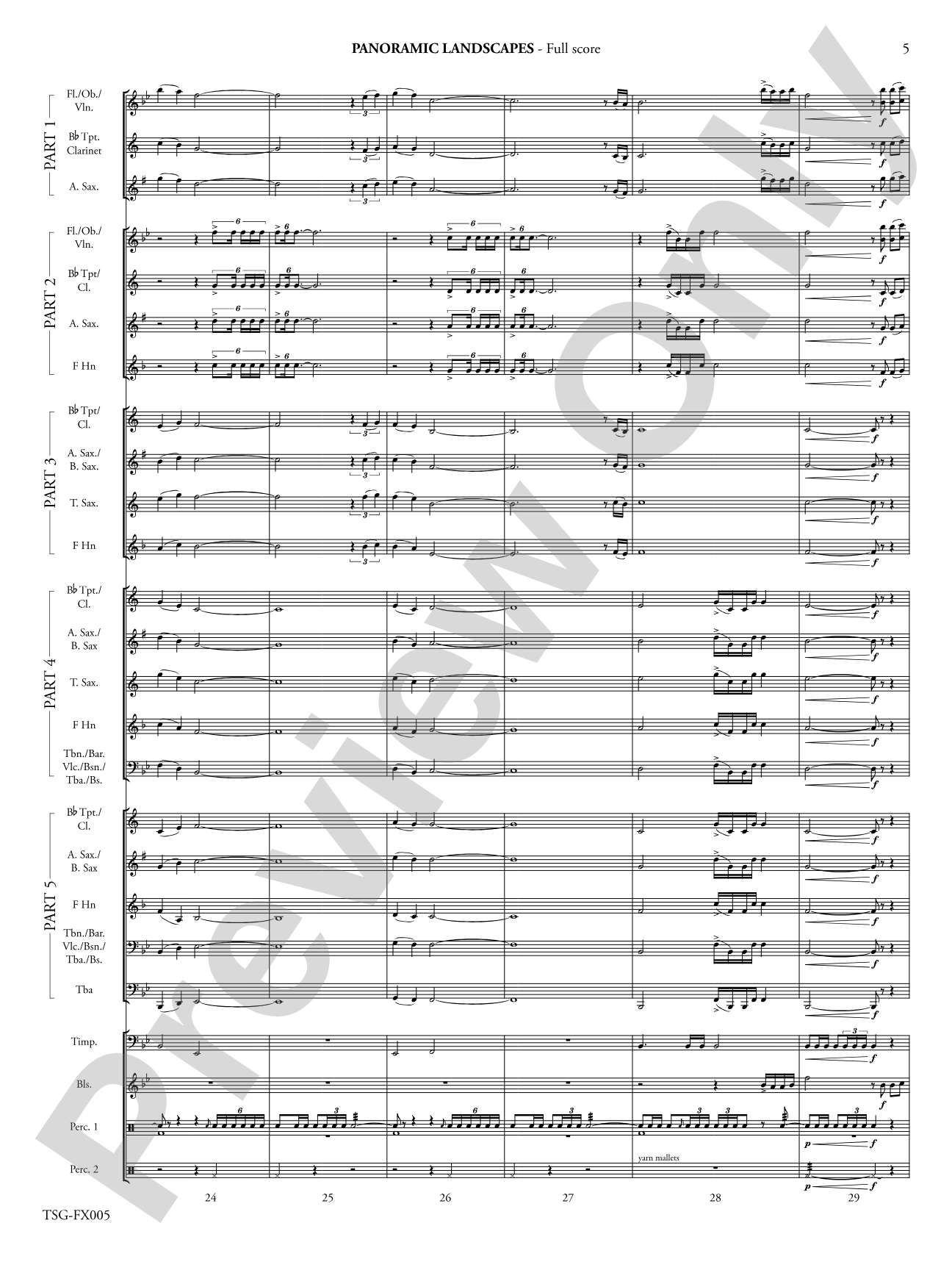 Panoramic Landscapes: Flexible Band/String Ensemble Score & Parts