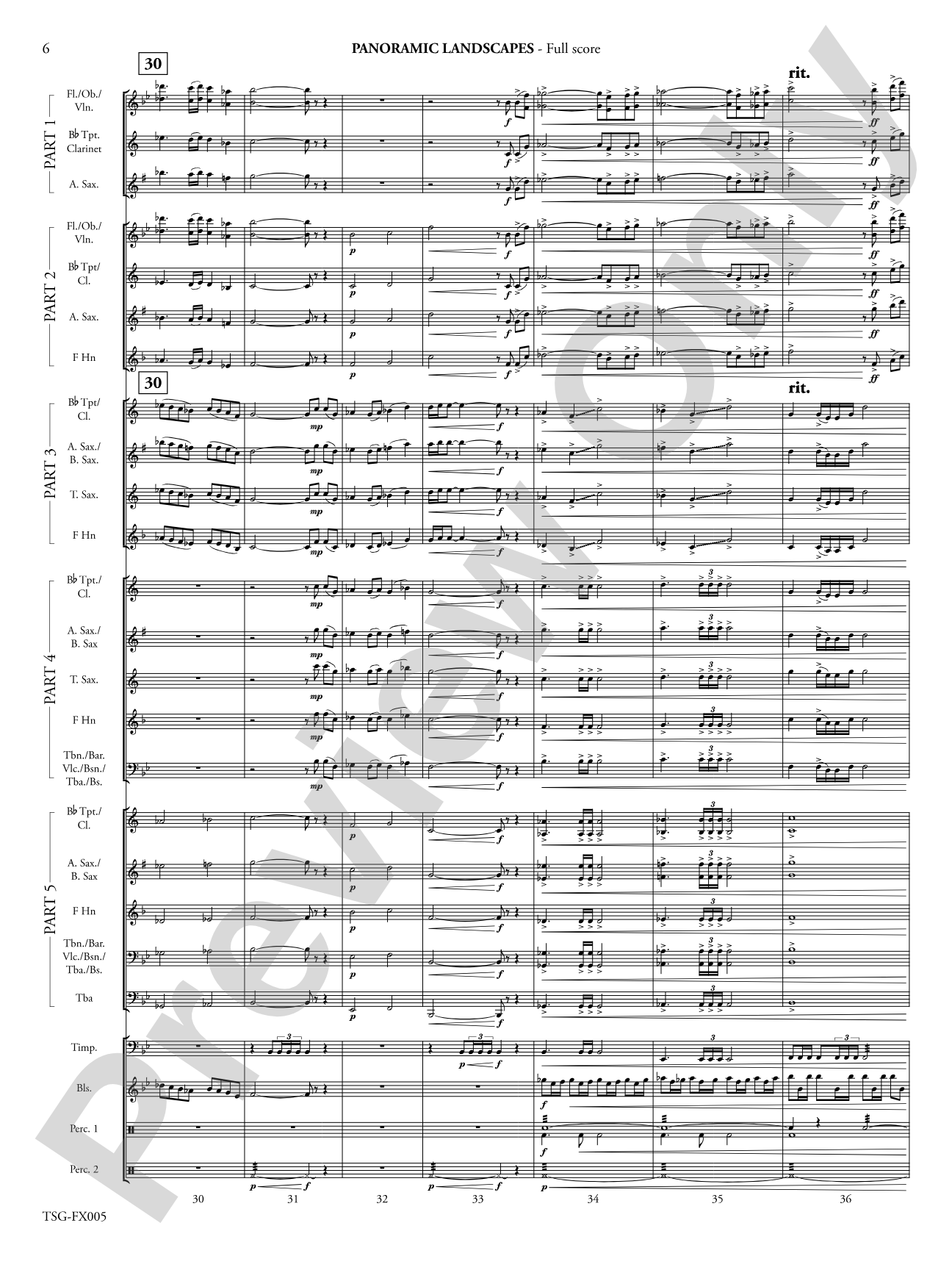 Panoramic Landscapes: Flexible Band/String Ensemble Score & Parts