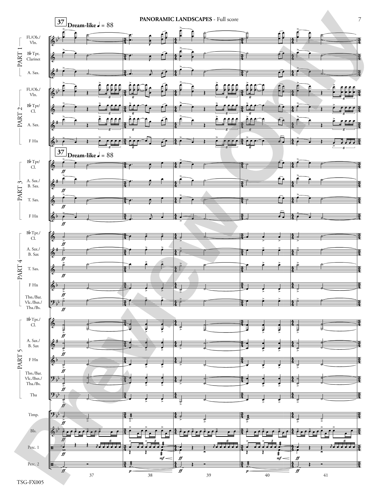 Panoramic Landscapes: Flexible Band/String Ensemble Score & Parts