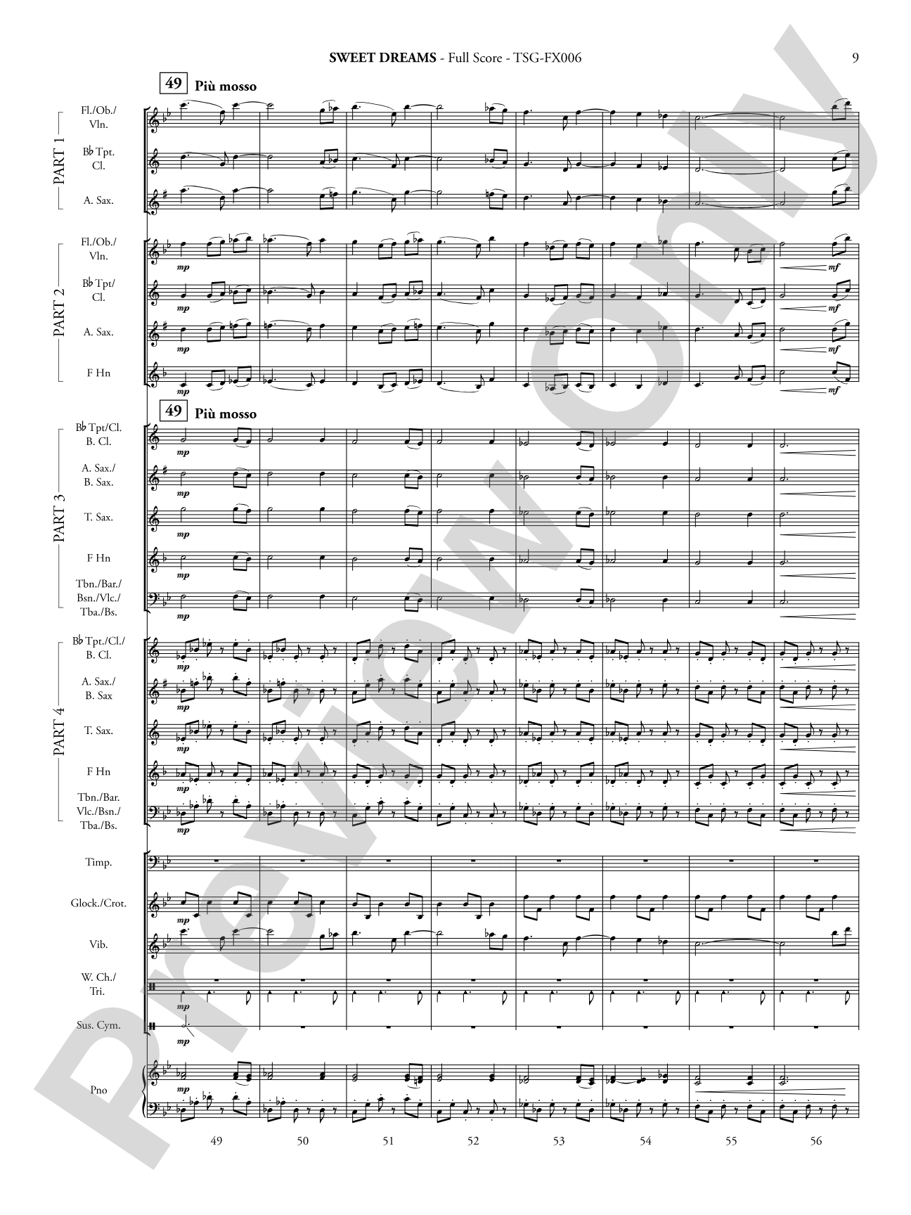 Sweet Dreams: Concert Band - Flexible Instrumentation Score & Parts
