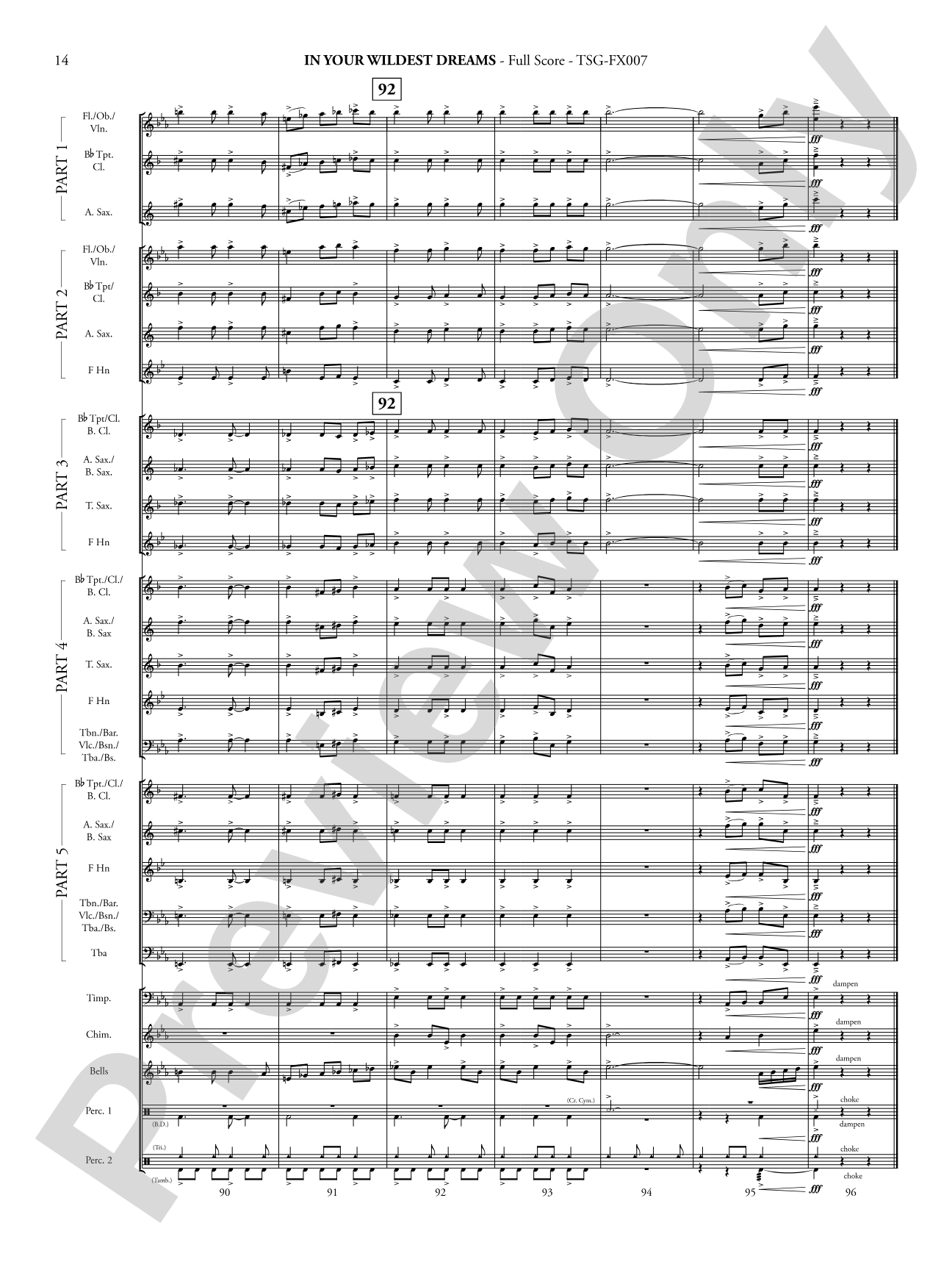 In Your Wildest Dreams: Concert Band - Flexible Instrumentation Score & Parts