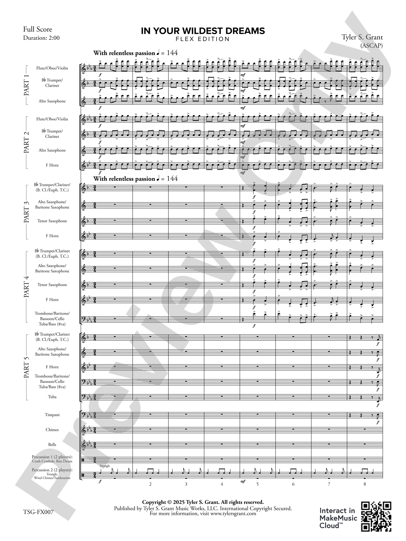 In Your Wildest Dreams: Concert Band - Flexible Instrumentation Score & Parts