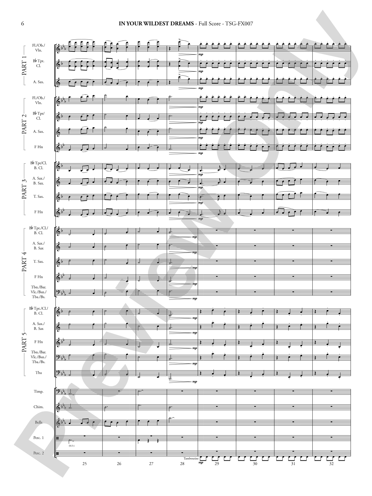 In Your Wildest Dreams: Concert Band - Flexible Instrumentation Score & Parts