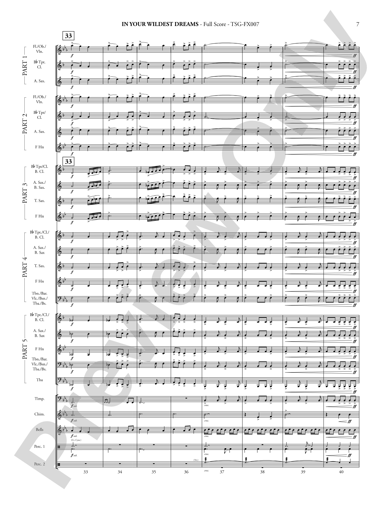In Your Wildest Dreams: Concert Band - Flexible Instrumentation Score & Parts
