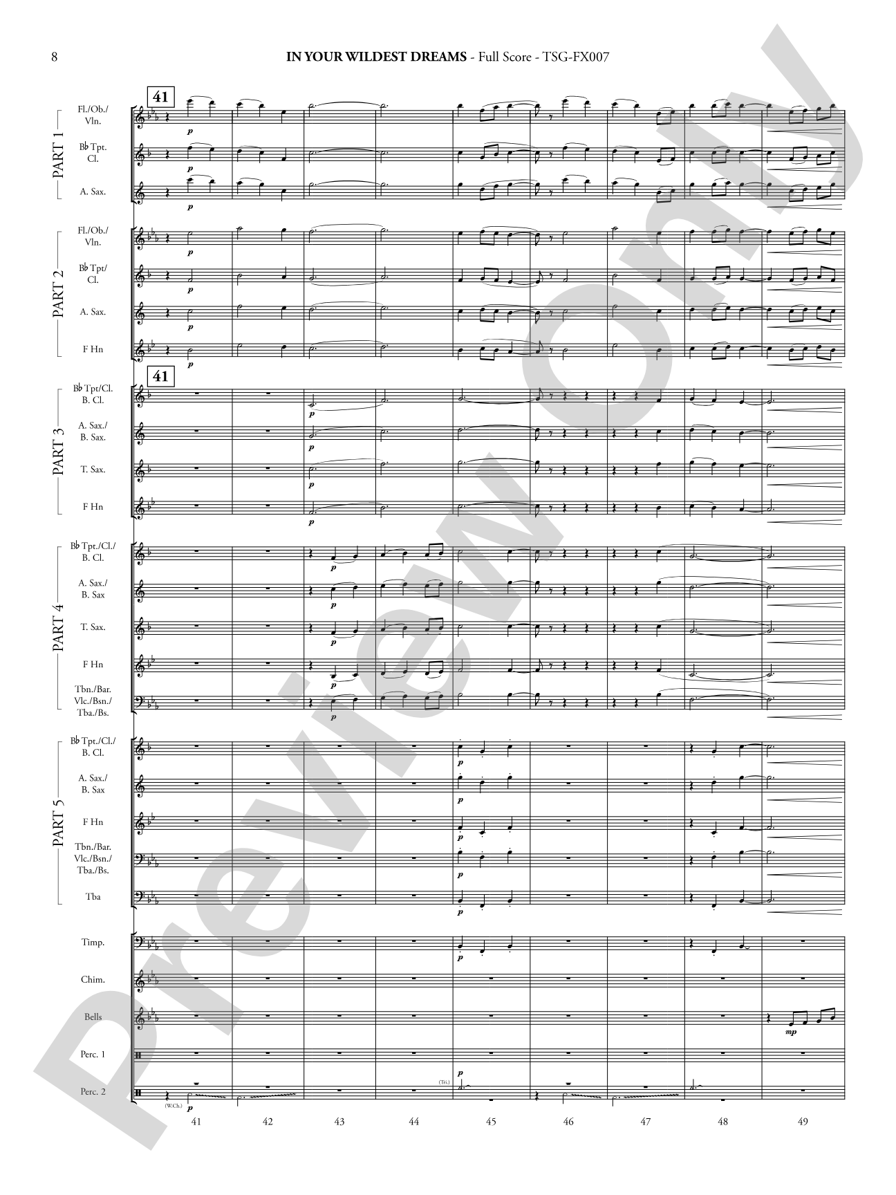 In Your Wildest Dreams: Concert Band - Flexible Instrumentation Score & Parts