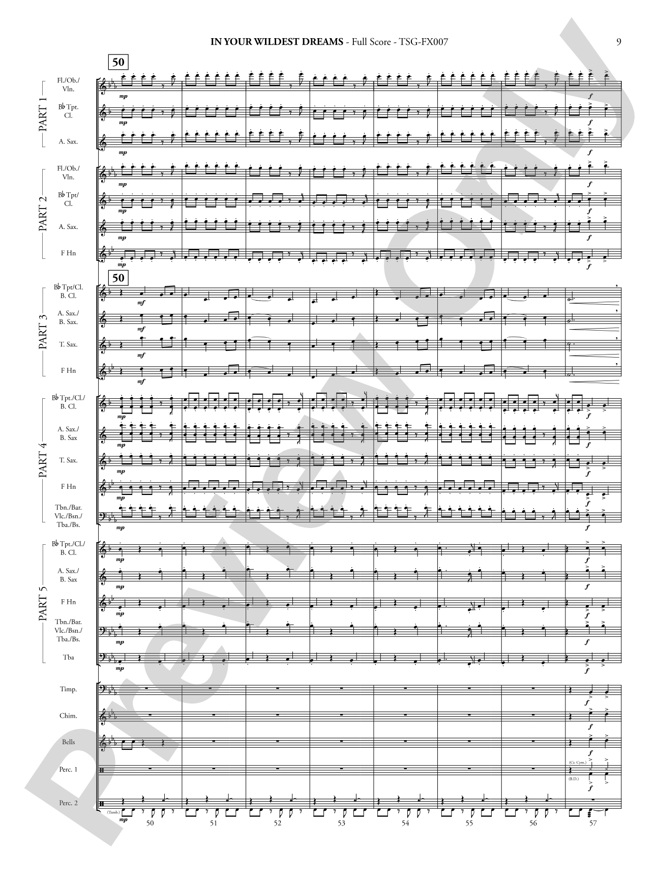 In Your Wildest Dreams: Concert Band - Flexible Instrumentation Score & Parts