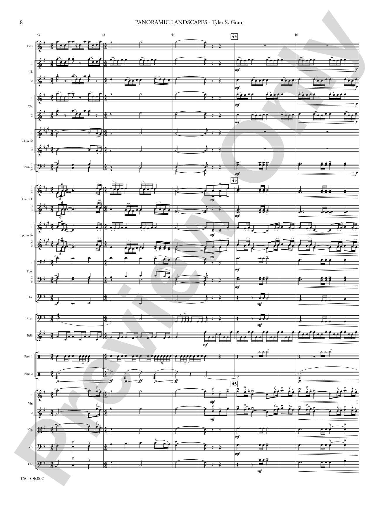 Panoramic Landscapes: Full Orchestra Conductor Score & Parts