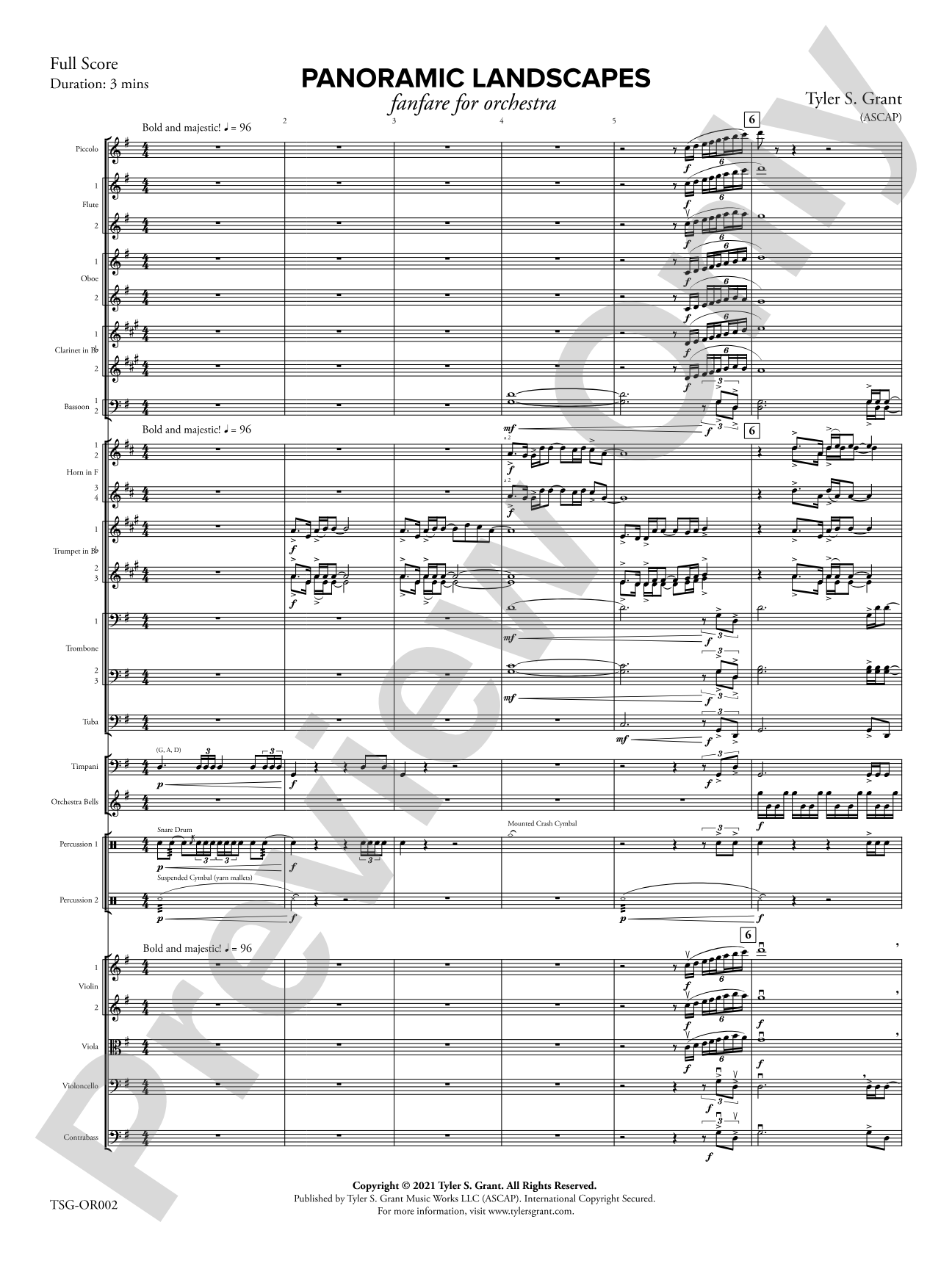 Panoramic Landscapes: Full Orchestra Conductor Score & Parts
