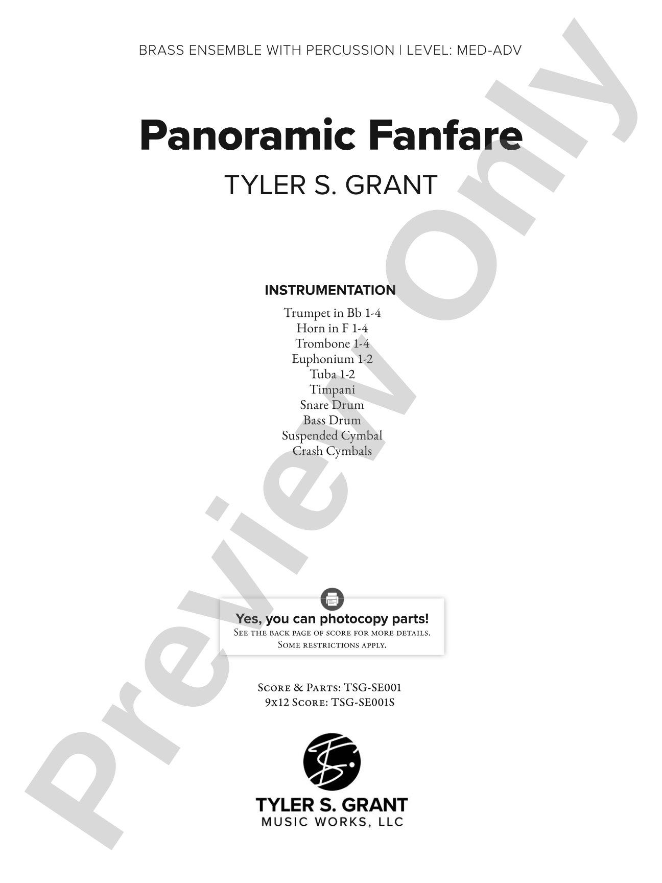 Panoramic Fanfare: Brass Band Conductor Score & Parts