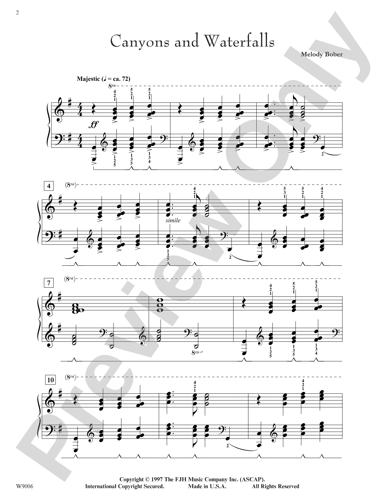 Canyons and Waterfalls: Piano