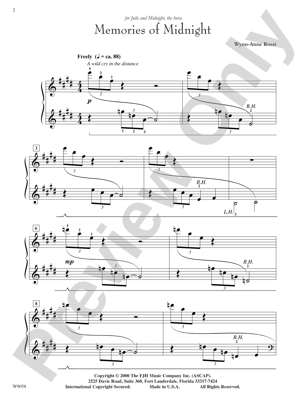 Memories of Midnight: Piano