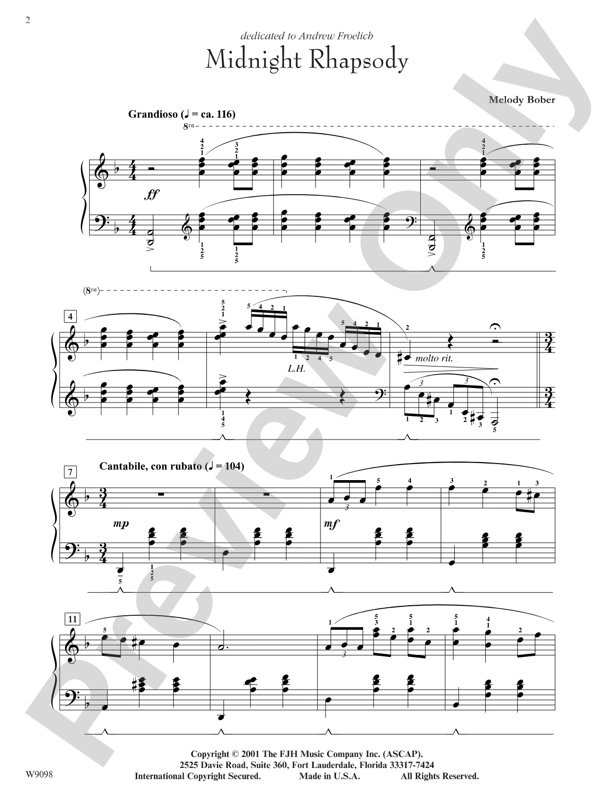 Midnight Rhapsody: Piano