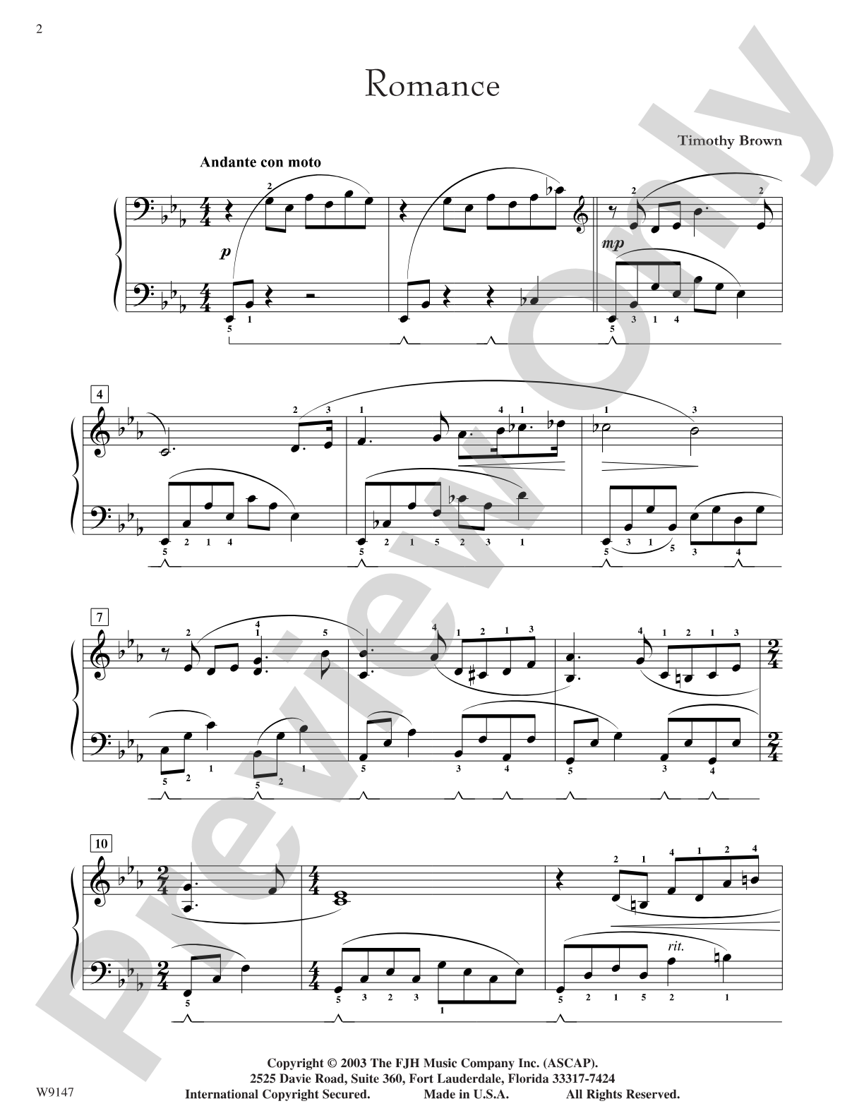 Romance: Piano