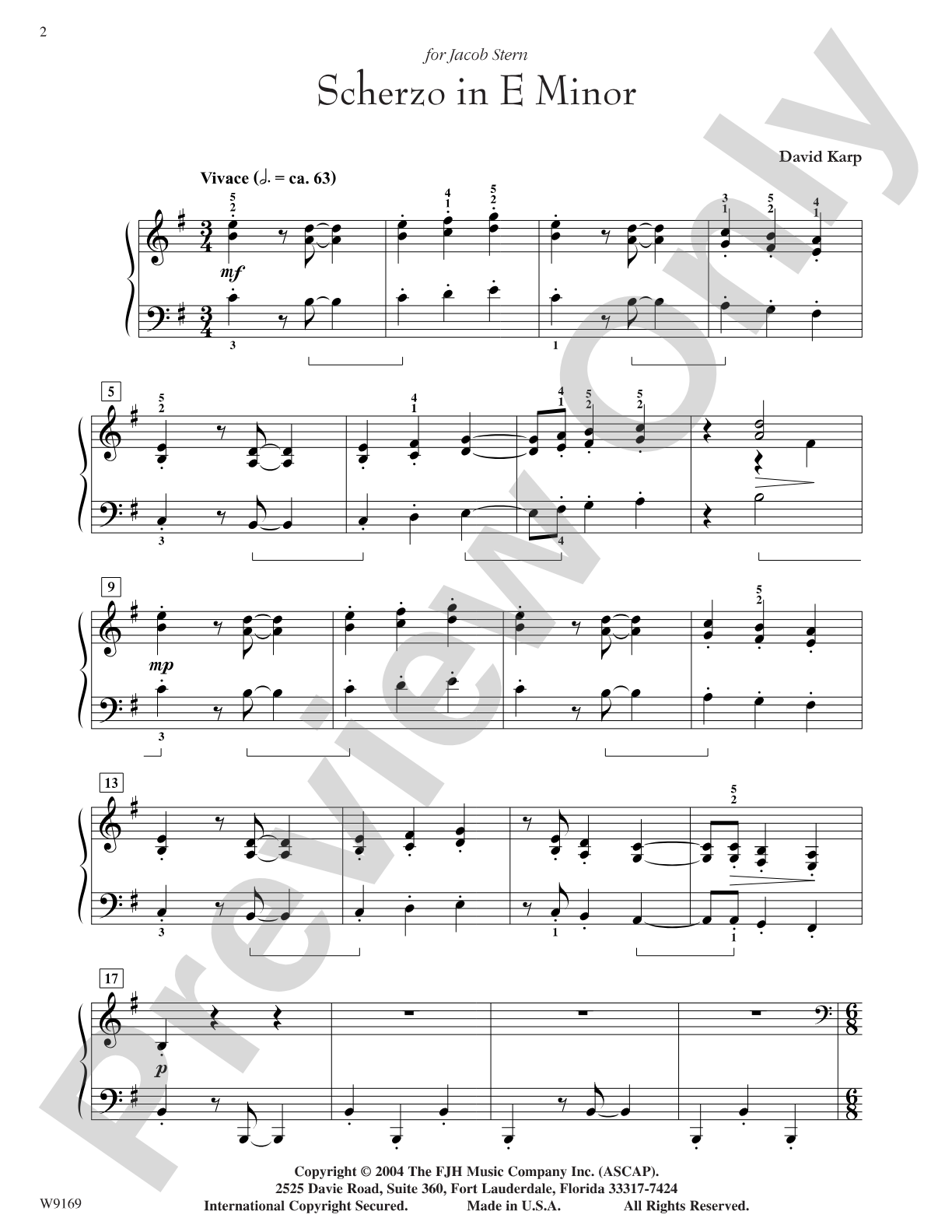 Scherzo in E Minor: Piano