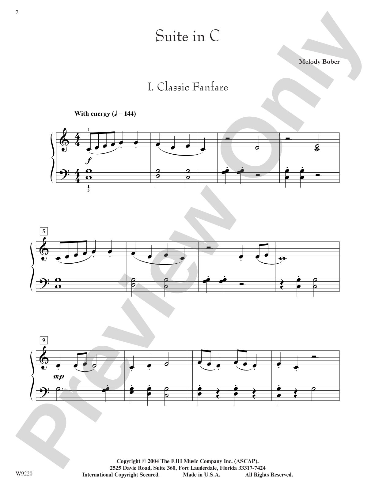 Suite in C: Piano