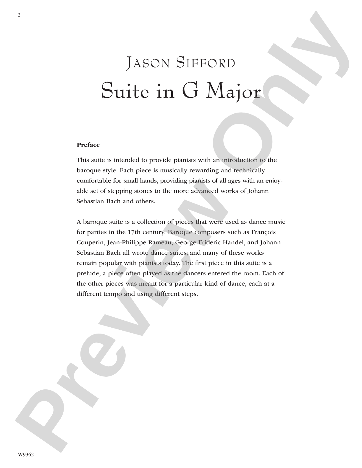 Suite in G Major: Piano