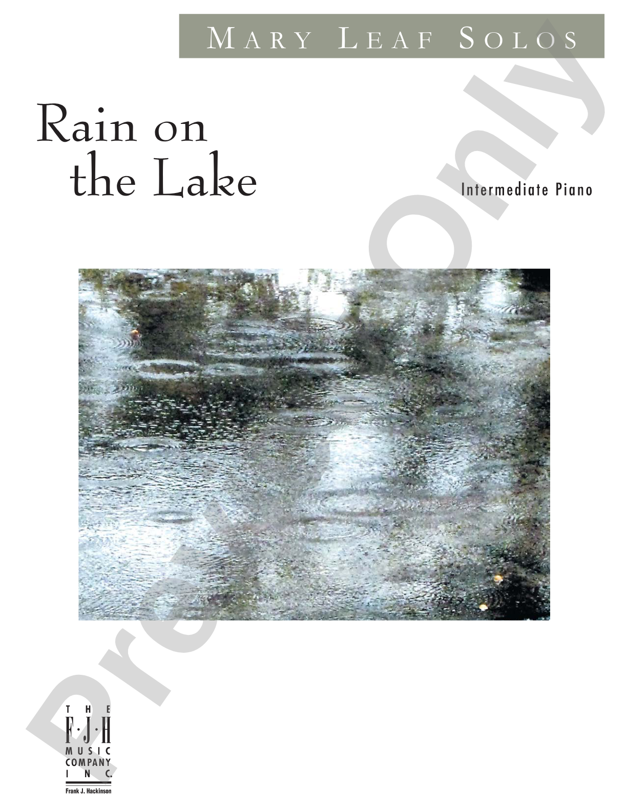 Rain on the Lake: Piano