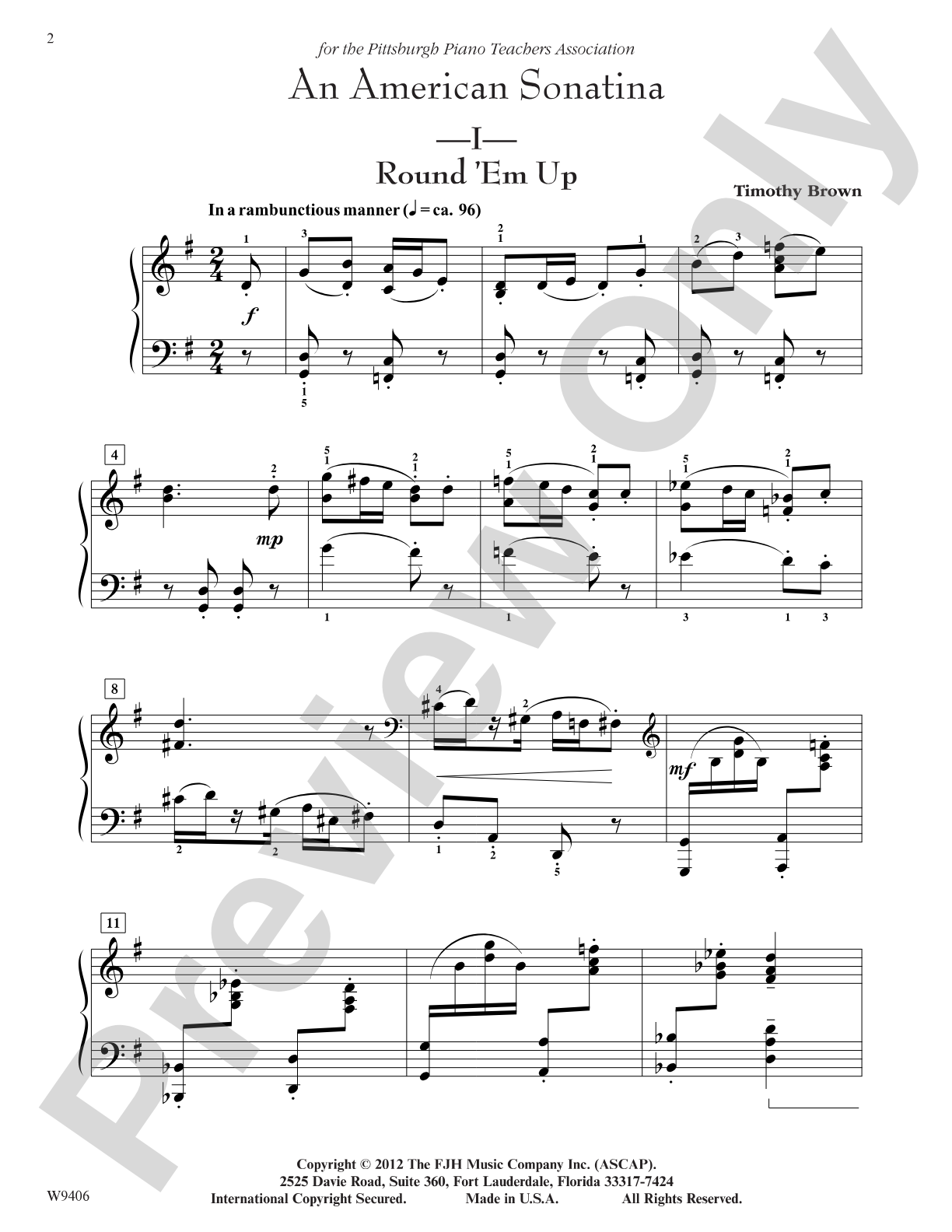 An American Sonatina: Piano