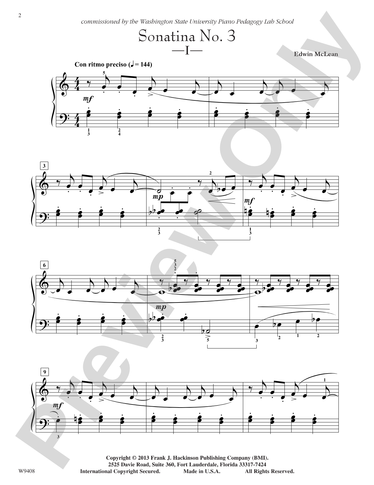 Sonatina No. 3: Piano