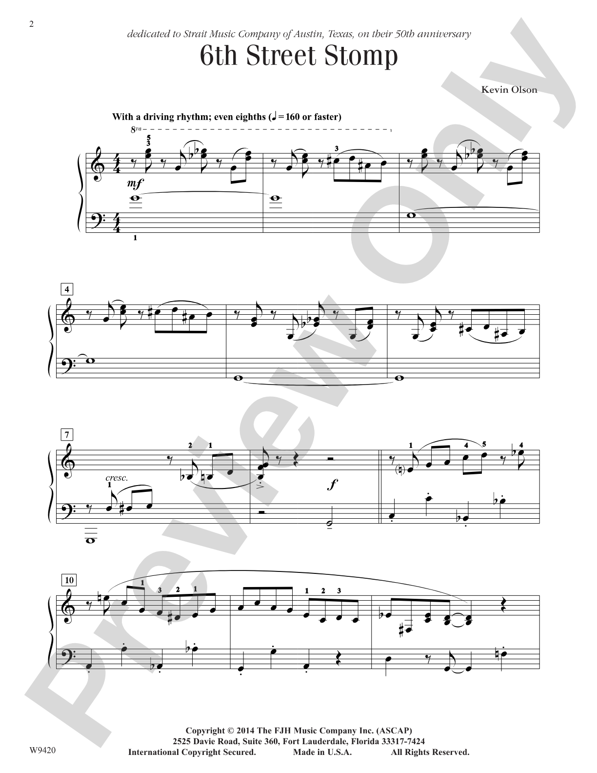 6th Street Stomp: Piano