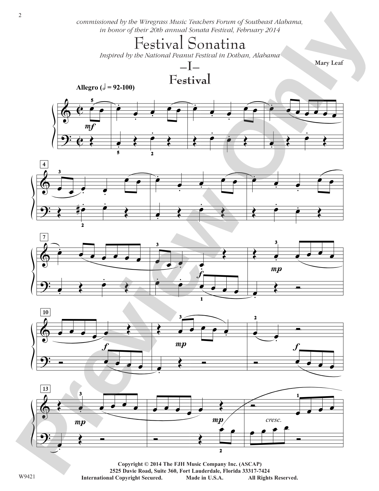 Festival Sonatina: Piano
