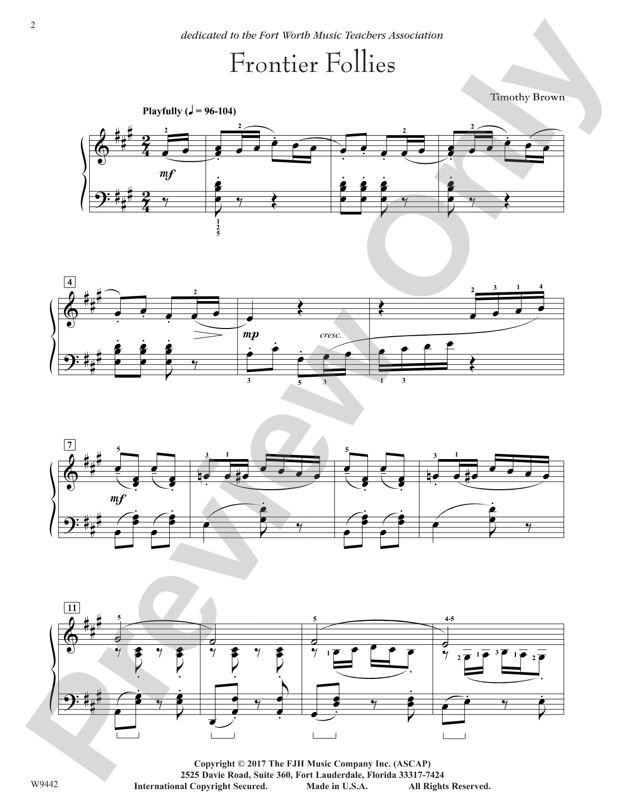 Frontier Follies: Piano