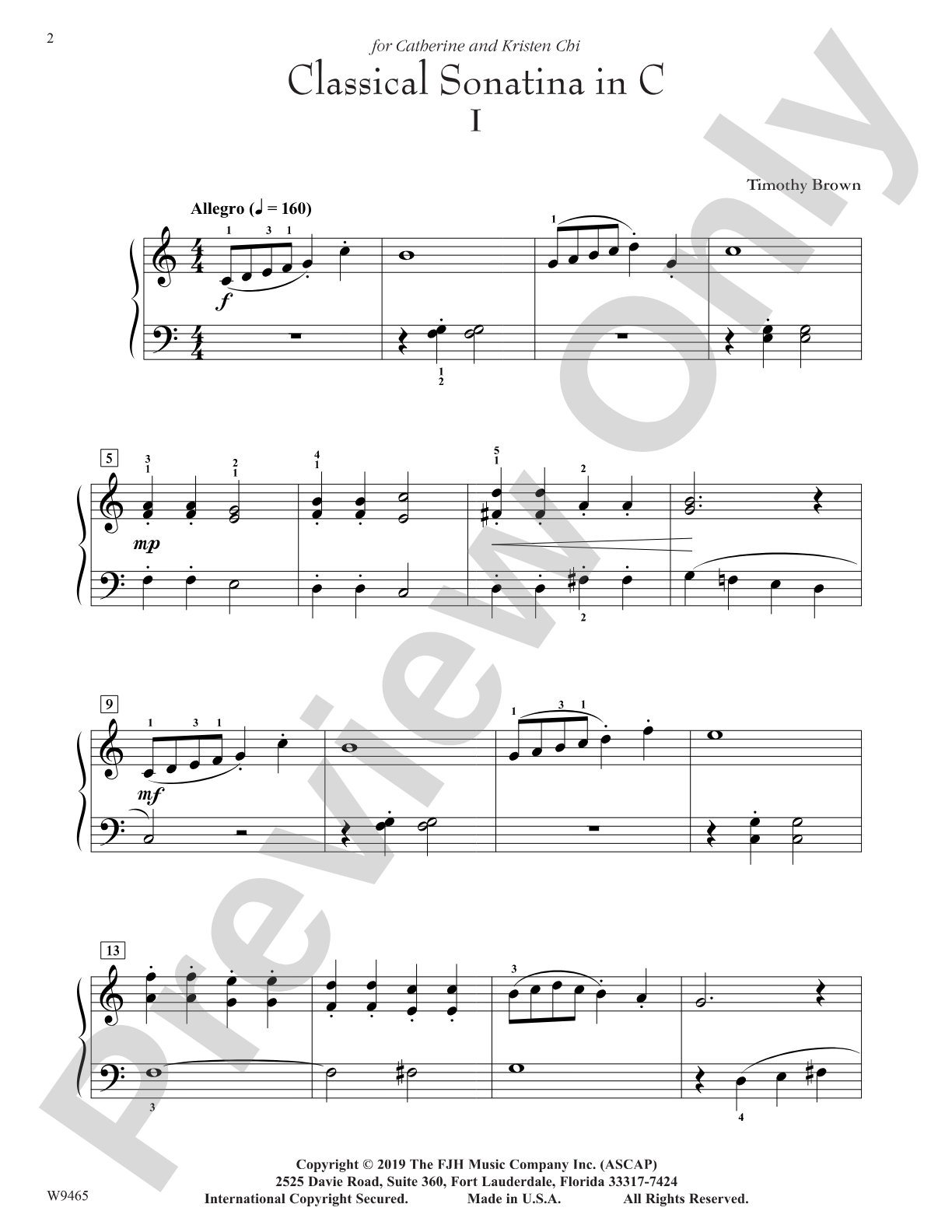 Classical Sonatina in C: Piano