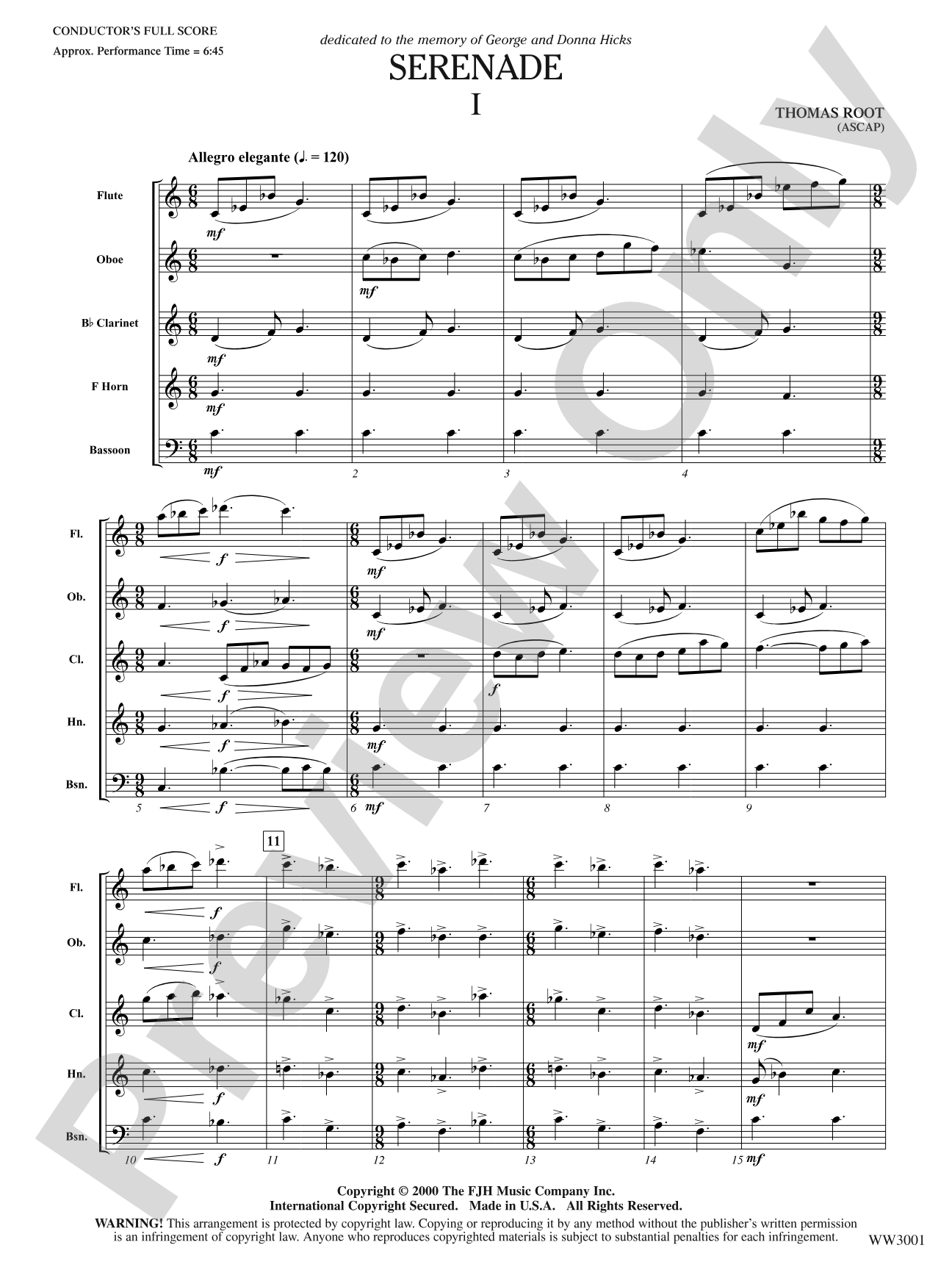 Serenade: Score: Woodwind Ensemble - Quintet