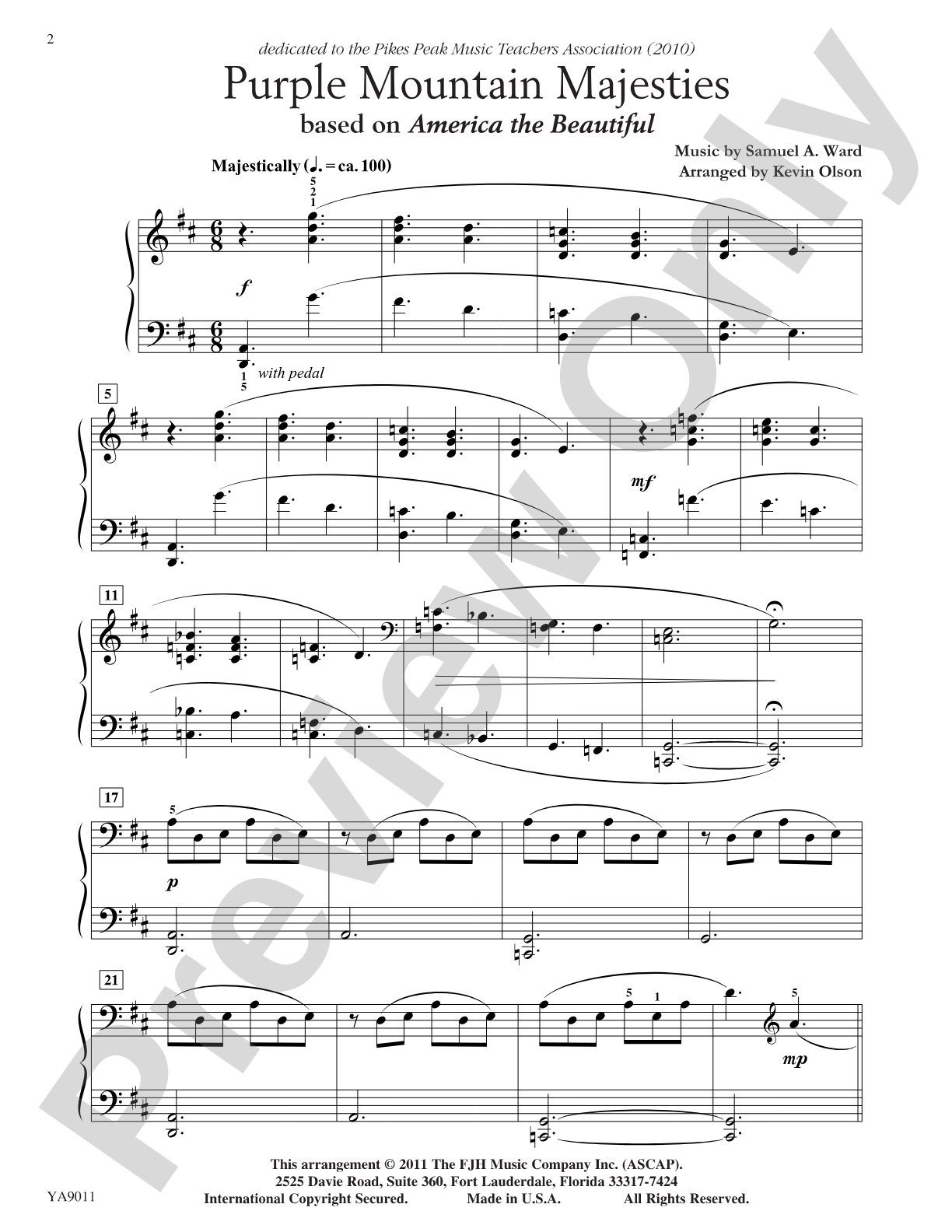 Purple Mountain Majesties: Piano