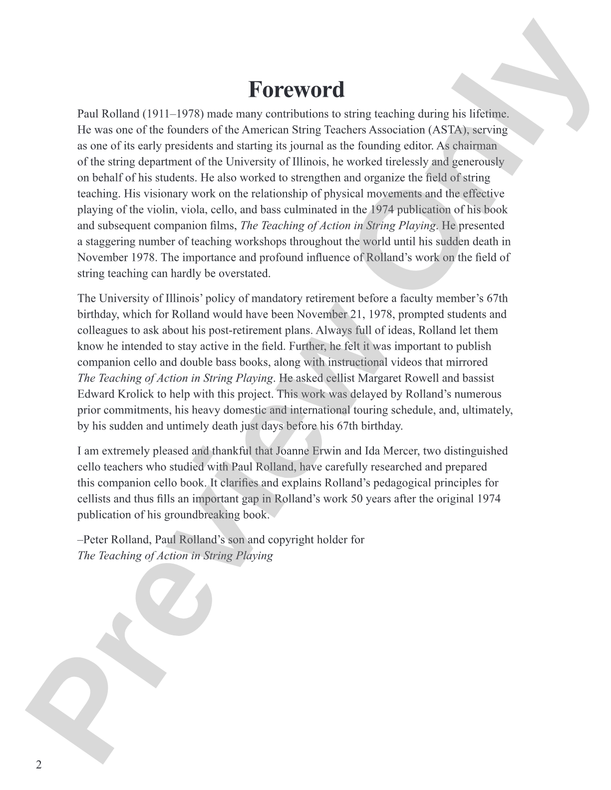 Cello Companion: to Paul Rolland's <i>The Teaching of Action in String Playing</i>
