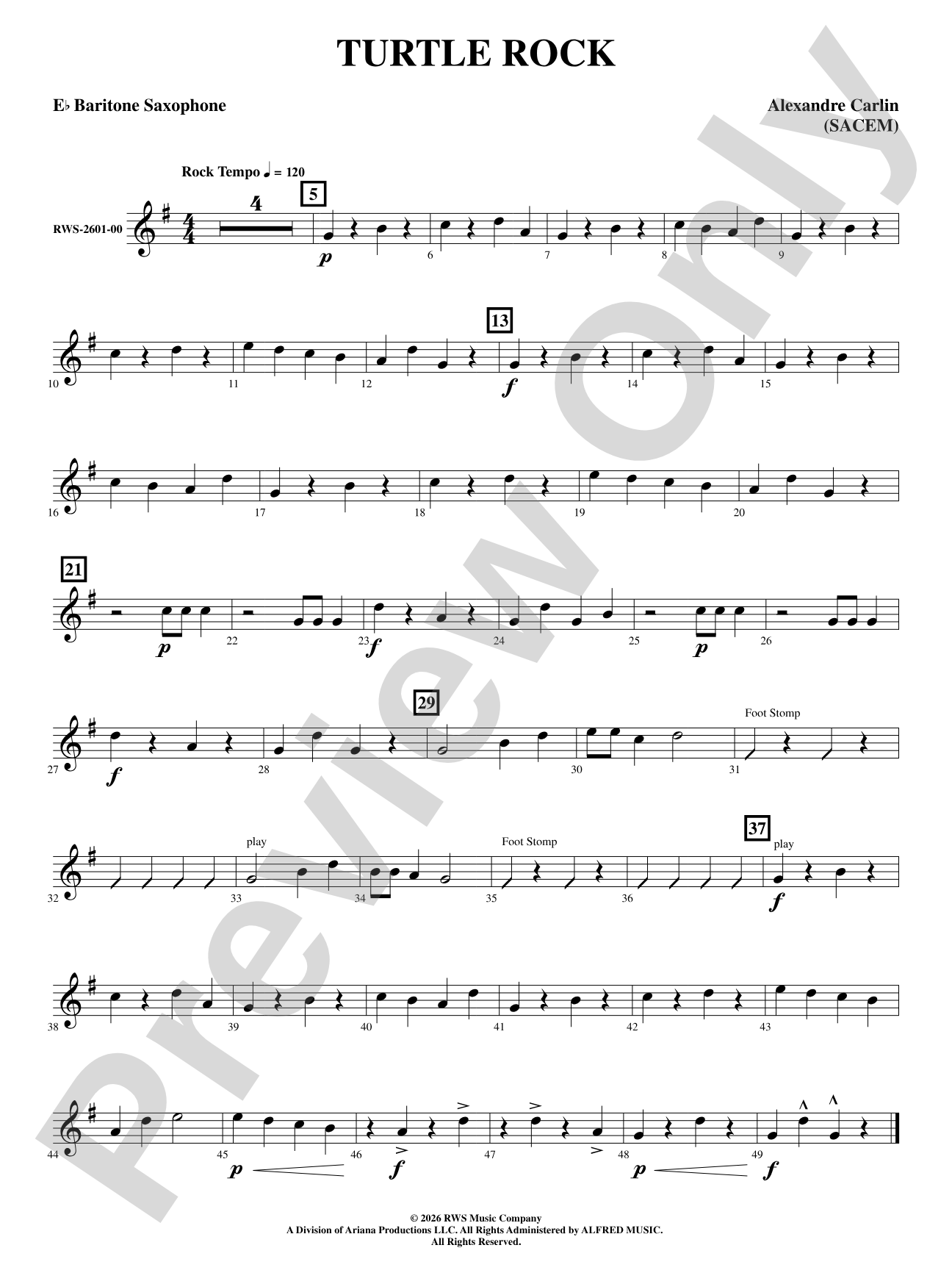 Turtle Rock: E-flat Baritone Saxophone