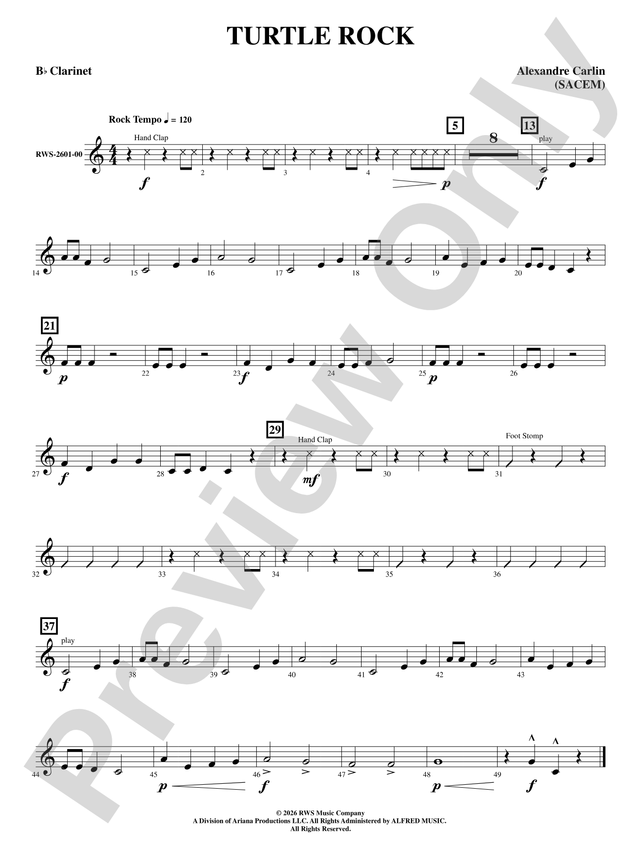 Turtle Rock: 1st B-flat Clarinet