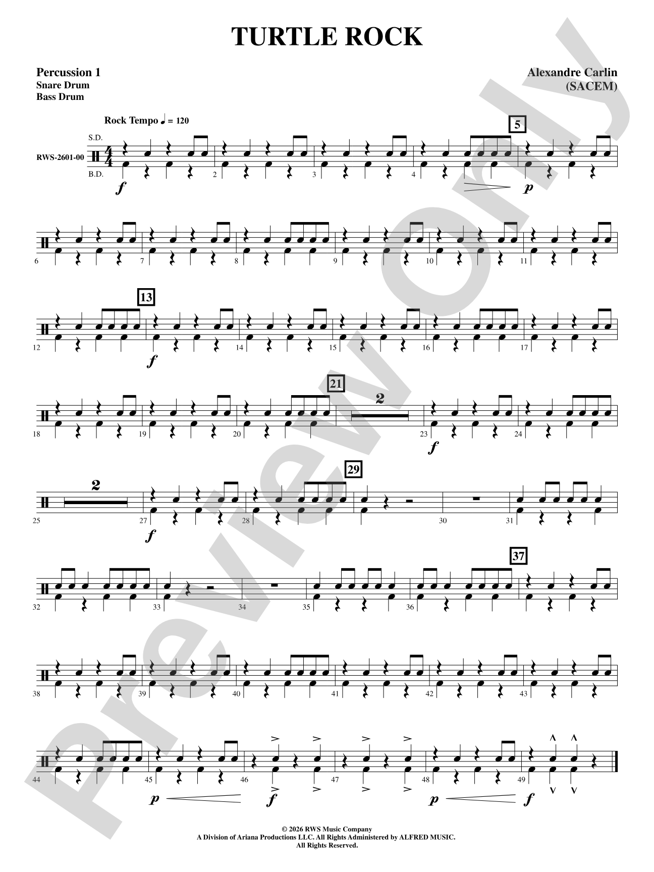 Turtle Rock: 1st Percussion