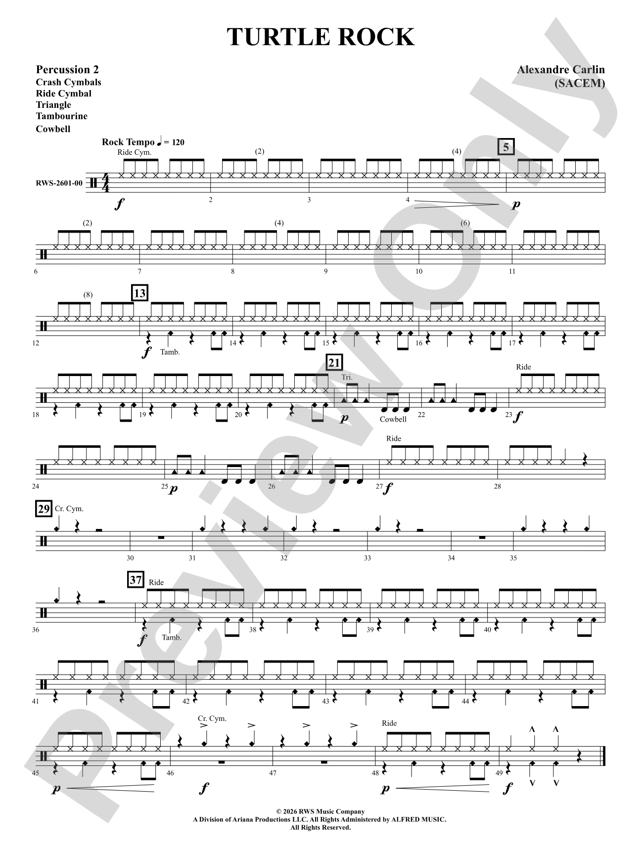 Turtle Rock: 2nd Percussion