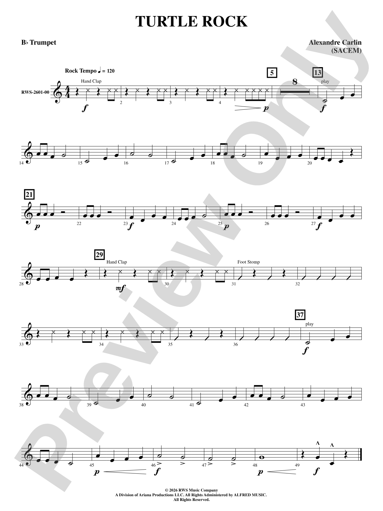 Turtle Rock: 1st B-flat Trumpet