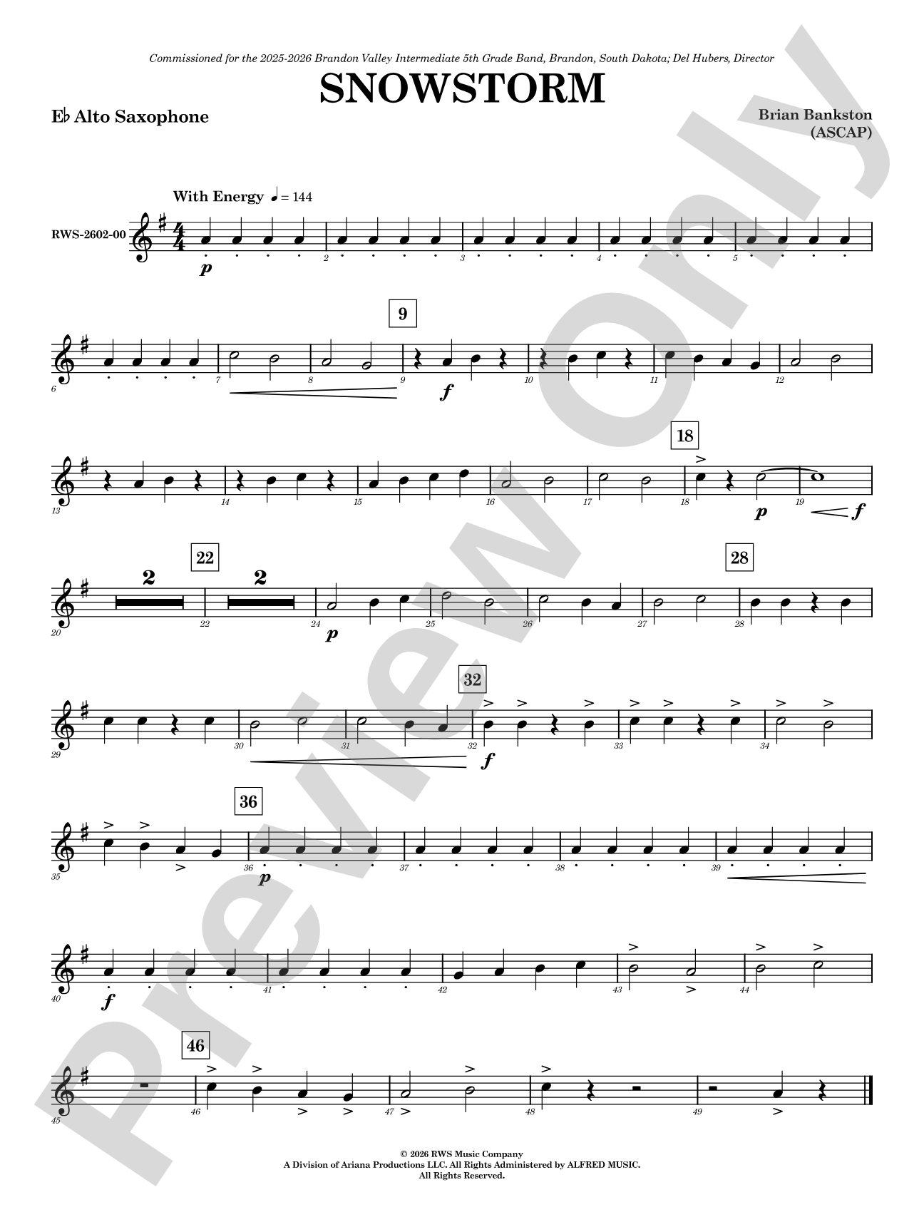 Snowstorm: E-flat Alto Saxophone