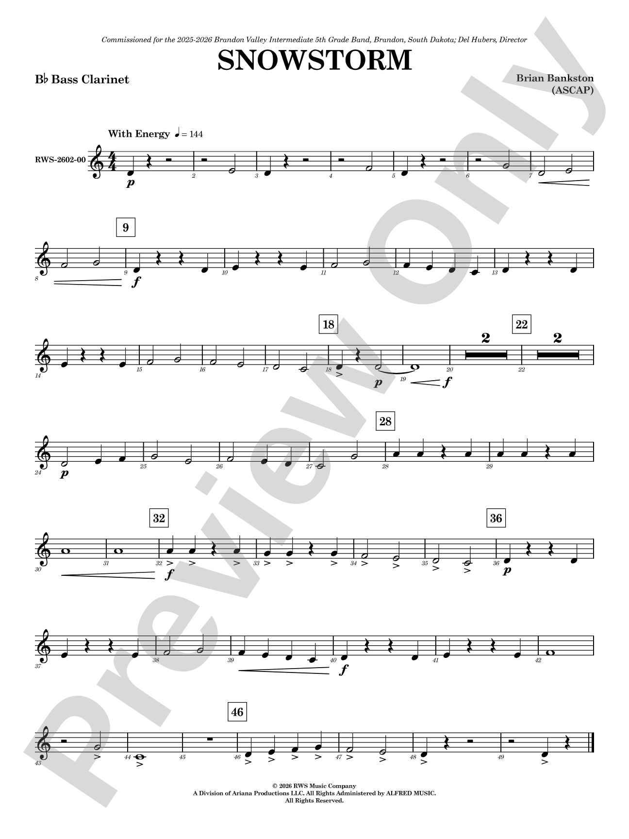 Snowstorm: B-flat Bass Clarinet