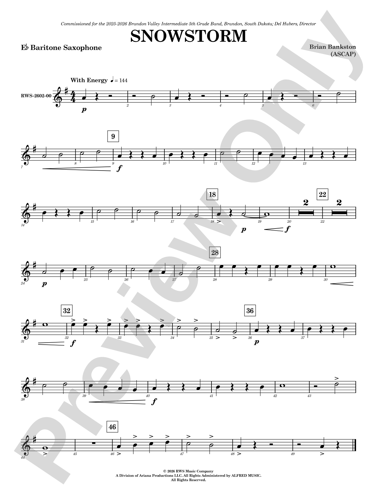 Snowstorm: E-flat Baritone Saxophone