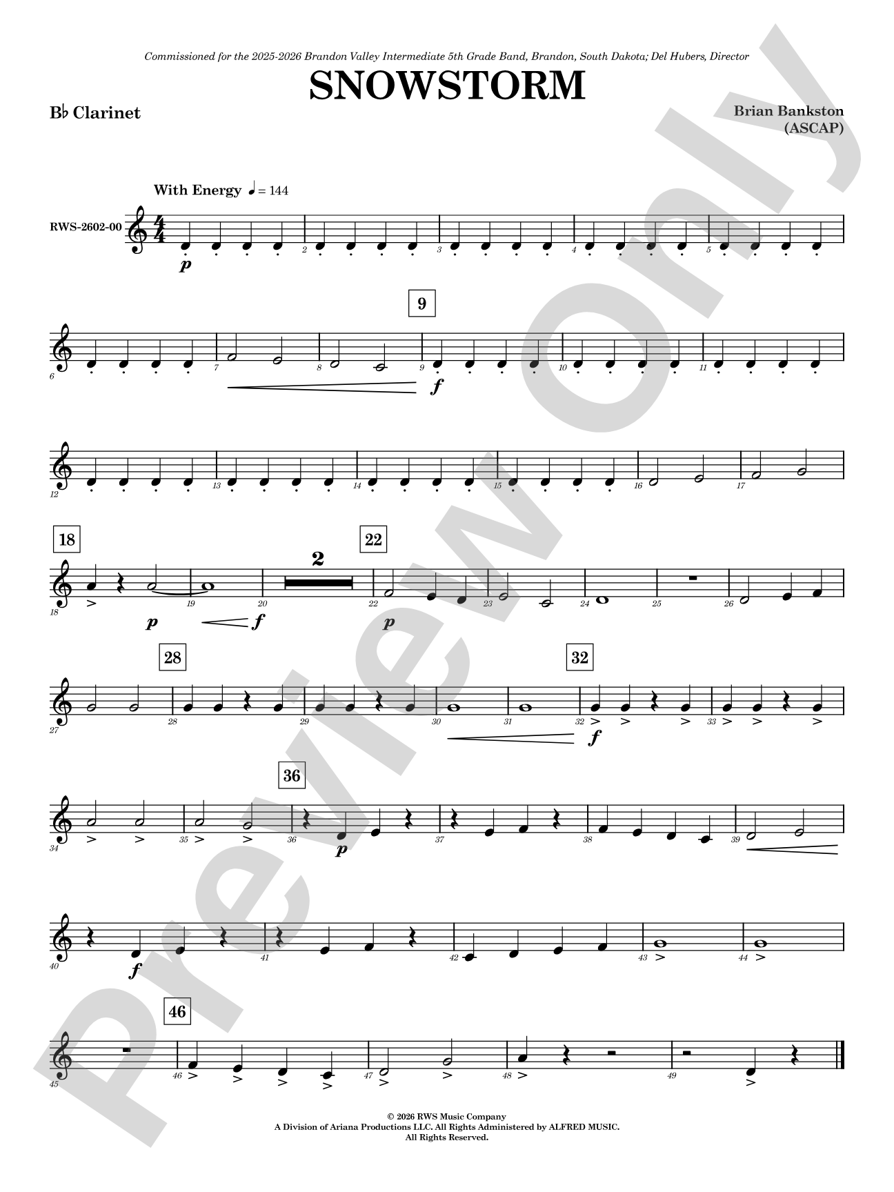 Snowstorm: 1st B-flat Clarinet