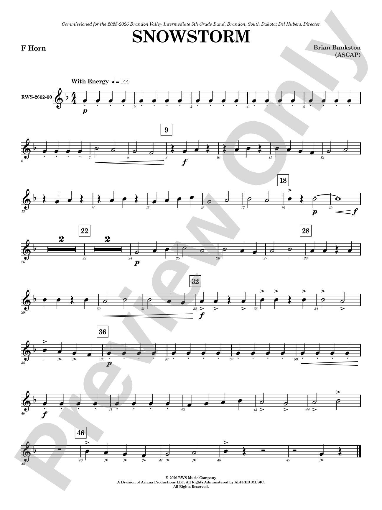 Snowstorm: 1st F Horn