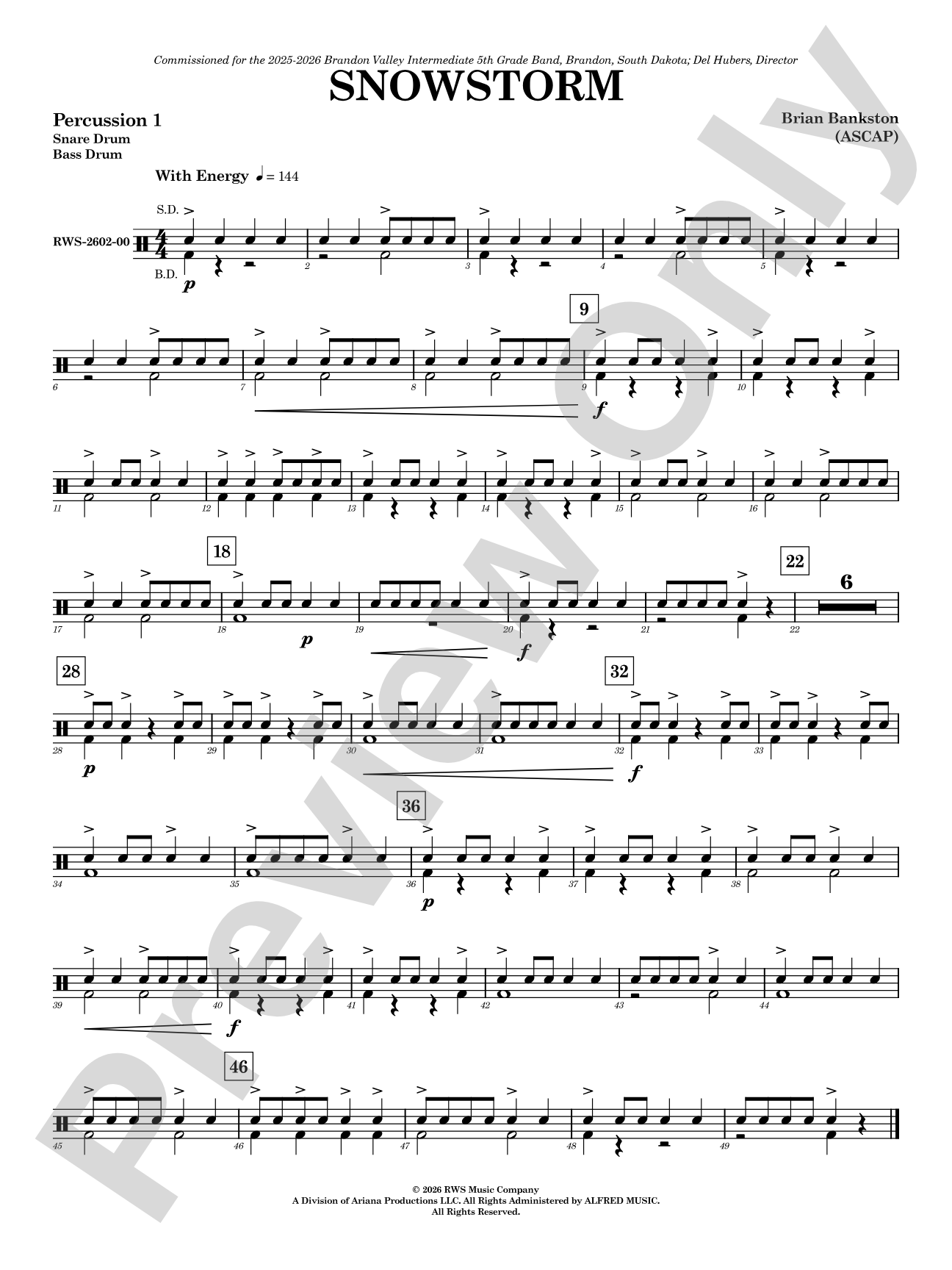 Snowstorm: 1st Percussion