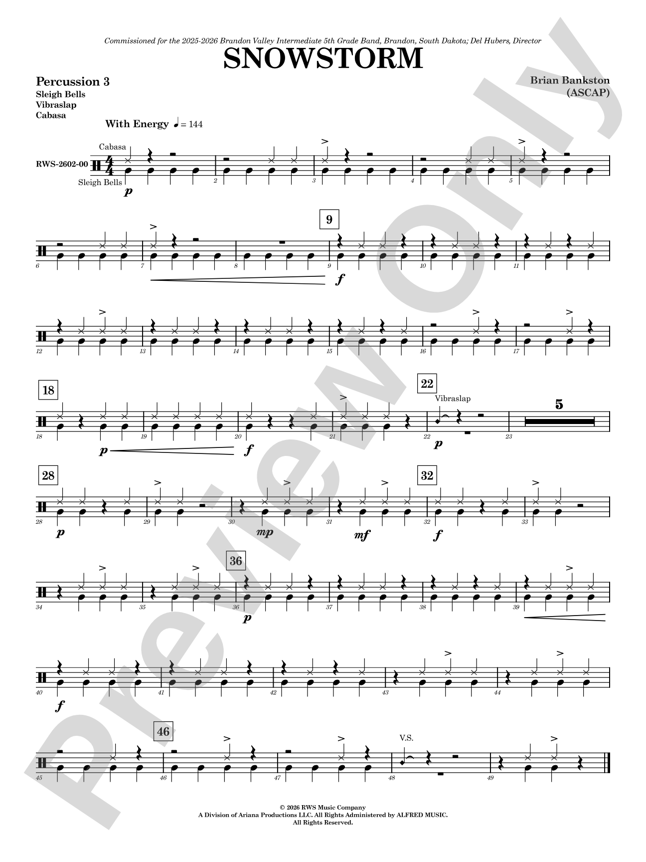 Snowstorm: 3rd Percussion