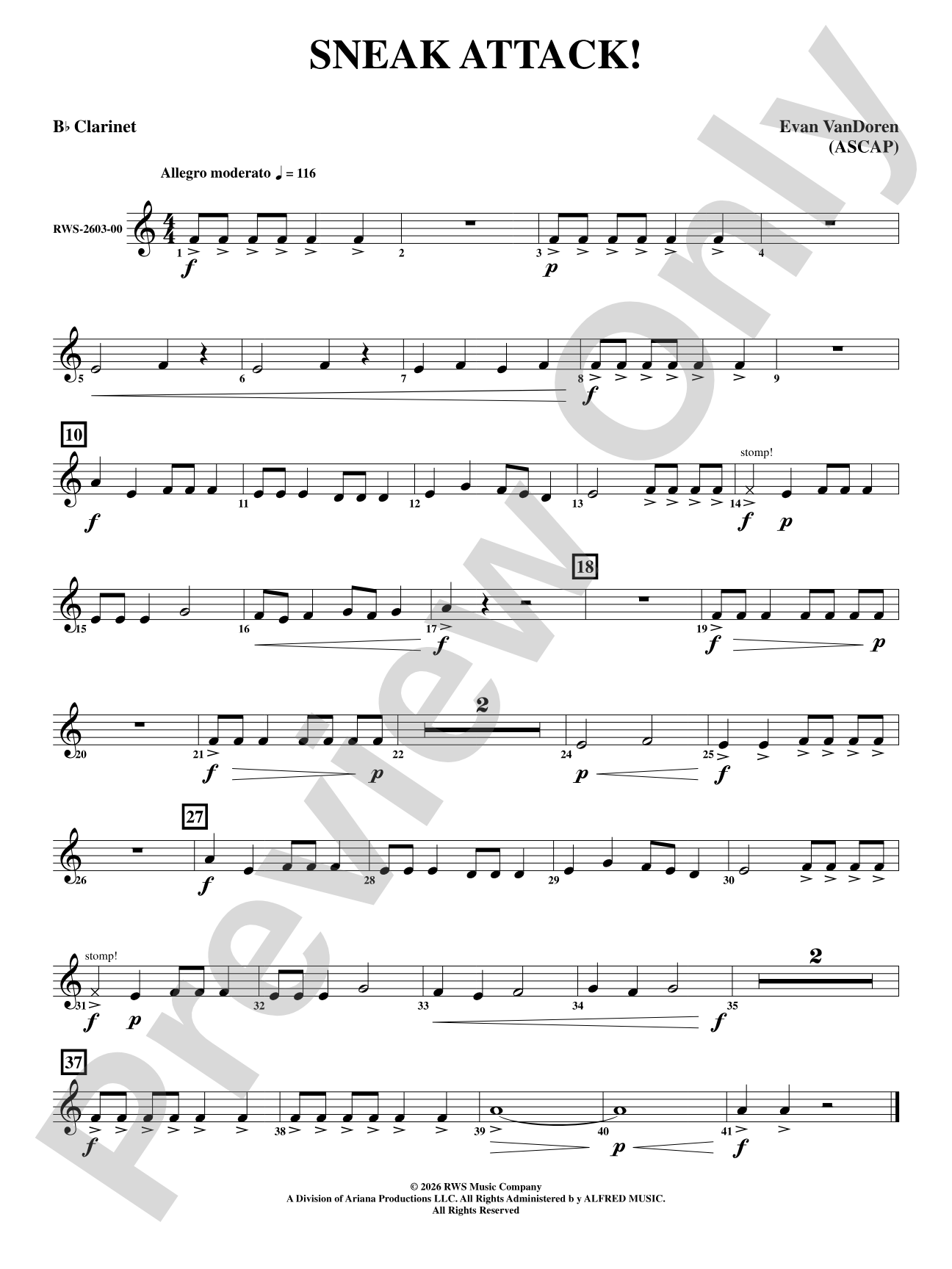 Sneak Attack: 1st B-flat Clarinet