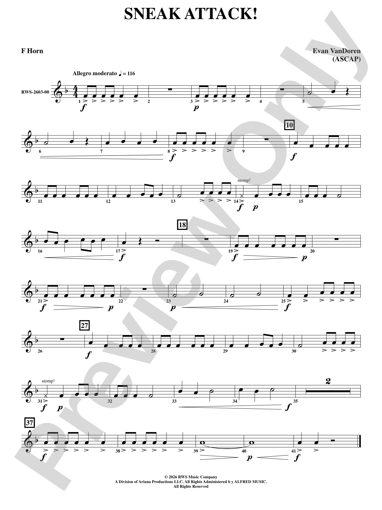 Sneak Attack: 1st F Horn