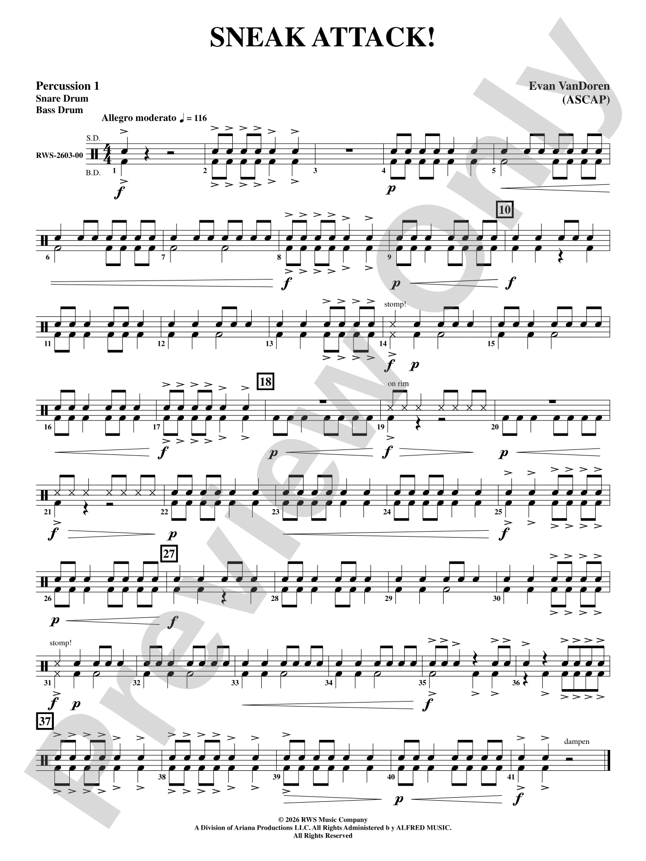 Sneak Attack: 1st Percussion