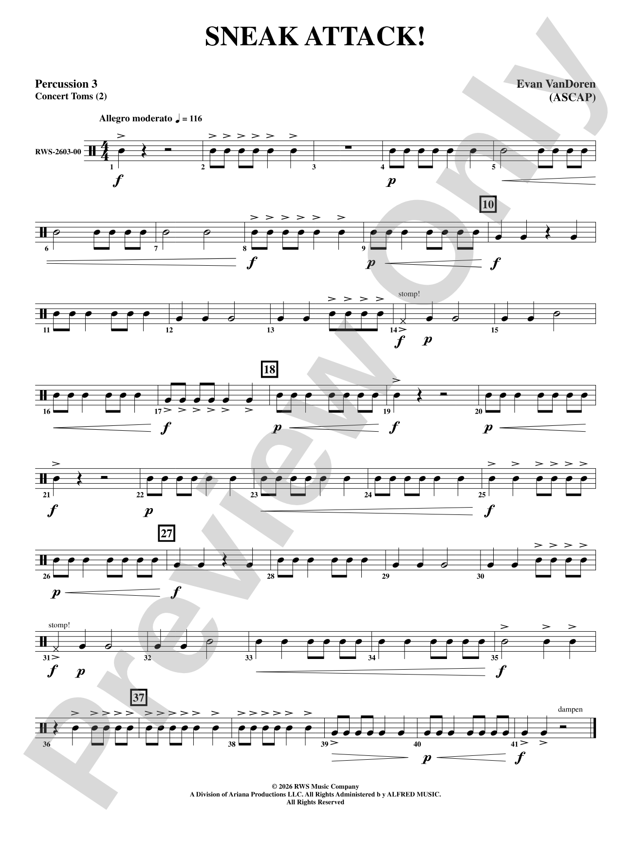 Sneak Attack: 3rd Percussion