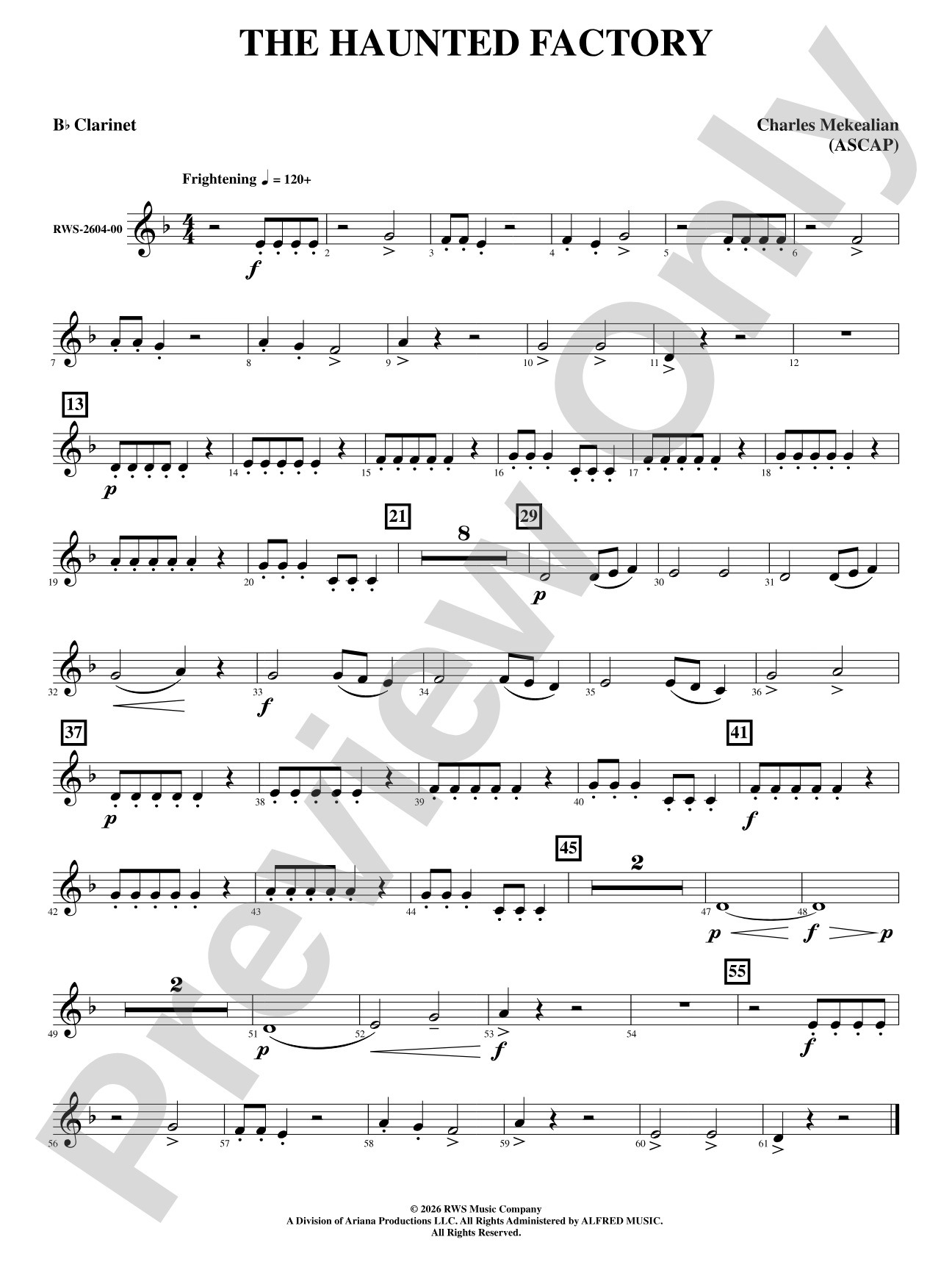 The Haunted Factory: 1st B-flat Clarinet